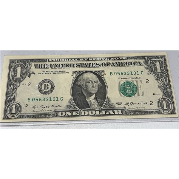 1988A United States One Dollar Bill, Serial B05633101G