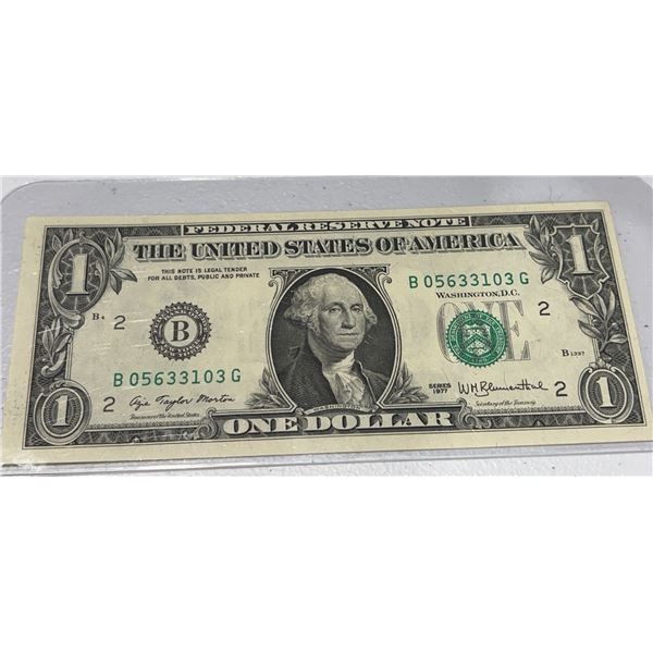 1977 US One Dollar Federal Reserve Note B05633103G