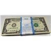 Image 1 : Original Bank Strap of 100 Sequential $1 Bills L68108201-L68108300