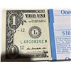 Image 2 : Original Bank Strap of 100 Sequential $1 Bills L68108201-L68108300