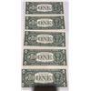 Image 7 : Consecutive 1989 US One Dollar Bills, Lot of 5