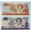 Image 1 : New Zealand $5 and $2 Reserve Bank Notes, Queen Elizabeth II
