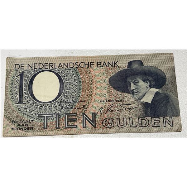 Netherlands 10 Gulden Banknote 1944 De Nederlandsche Bank