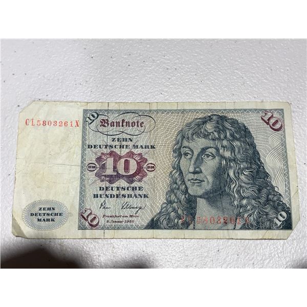 Germany 10 Deutsche Mark Banknote 1993