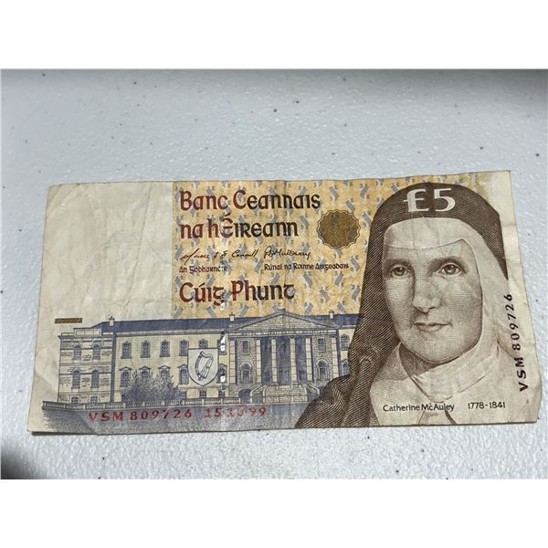 Ireland £5 Note Catherine McAuley Central Bank of Ireland