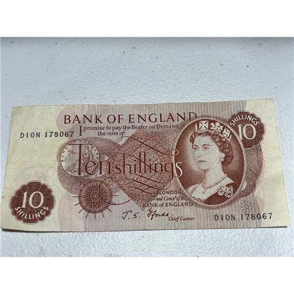 Bank of England Ten Shillings Note, Queen Elizabeth II
