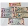 Image 1 : 6 Bank of Jamaica Notes: 50 Cents, $1, $2 (Bustamante, Garvey, Bogle)