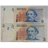 Image 1 : Argentine 2 Pesos Banknotes, Sarmiento, Blue/Red