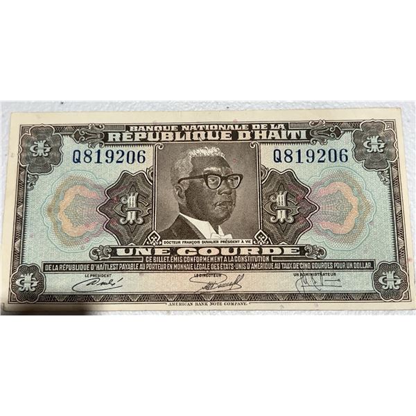 Haiti 1 Gourde Banknote, François Duvalier, Q819206
