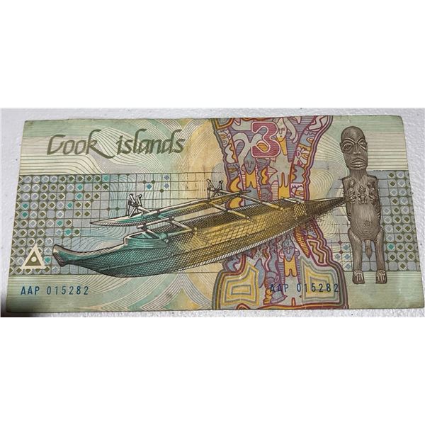Cook Islands Three Dollar Banknote