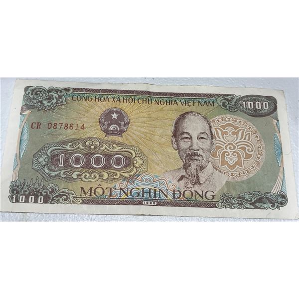 Vietnam 1000 Dong Banknote Featuring Ho Chi Minh