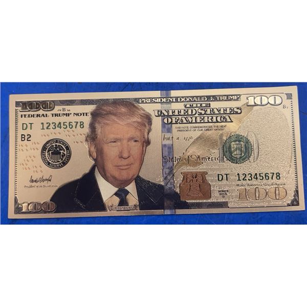 Donald J. Trump Commemorative Gold-Tone $100 Novelty Bill