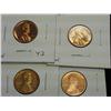 1963, 64, 70-S And 2004-S Lincoln Cents (Proof)