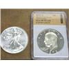 1998 American Silver Eagle (UNC) & 1973-S Ike $