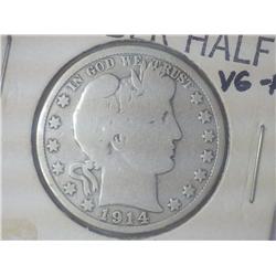 1914 Barber Half Dollar (Key Date) VG