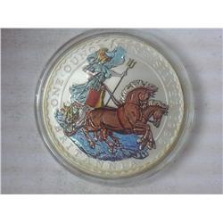 1999 Great Britain 2 Pounds Colorized Britannia