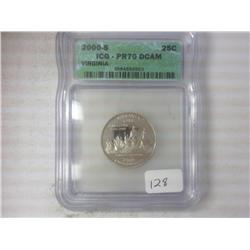 2000-S Virginia Quarter ICG PR70DCAM