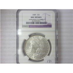 1889 Morgan Silver Dollar NGC UNC Details