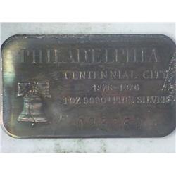 1 Ounce .999 Silver Ingot Philadelphia City