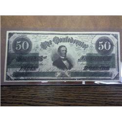 $50 Confederate States Of America Note (Replica)