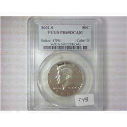 2002-S Kennedy Half Dollar PCGS PR69DCAM