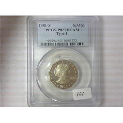 1981-S Type I SBA Dollar PCGS PR69DCAM