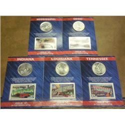 5-2002 US Mint/USPS Coin And Stamp Sets (UNC)