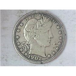 1902-O Barber Quarter (Fine +)