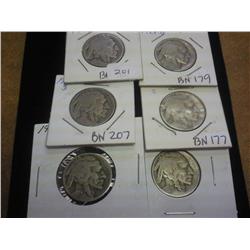 1928-D, 28-D, 27-S, 27-S, 27-S, 27-S Buff Nickels
