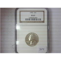 1963 Washington Quarter NGC PF67