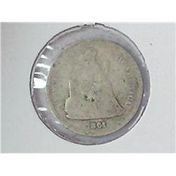 1861 Seated Liberty Half Dime