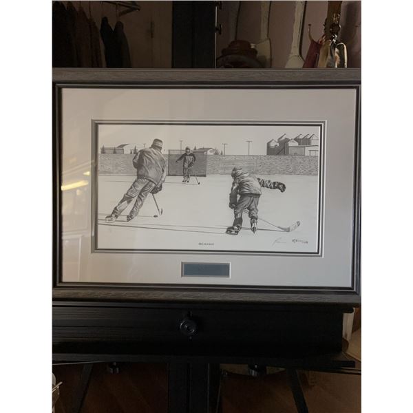 Framed 22”x16” BJ Brown 2008 Print "Breakaway"
