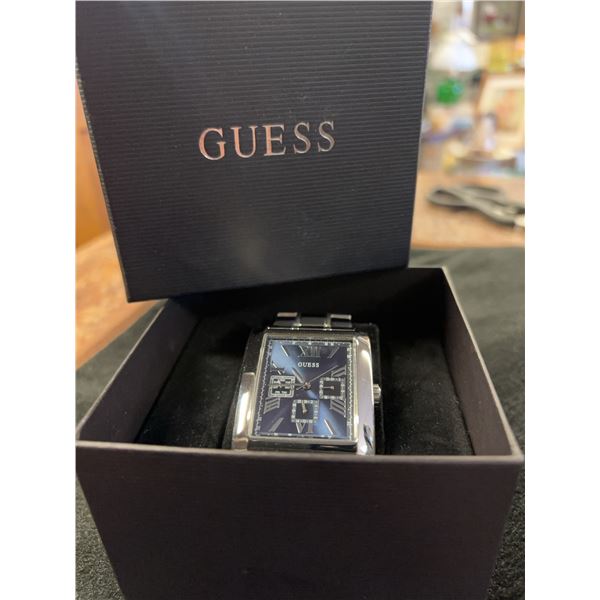 GUESS Steel Rectangular Men's Watch NEW