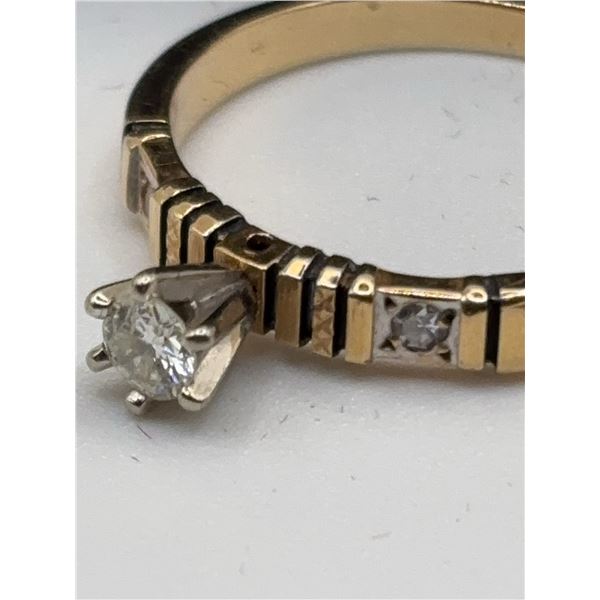 14K Gold 2.40g Vintage Engagement Ring With 1/4 Carat Diamond