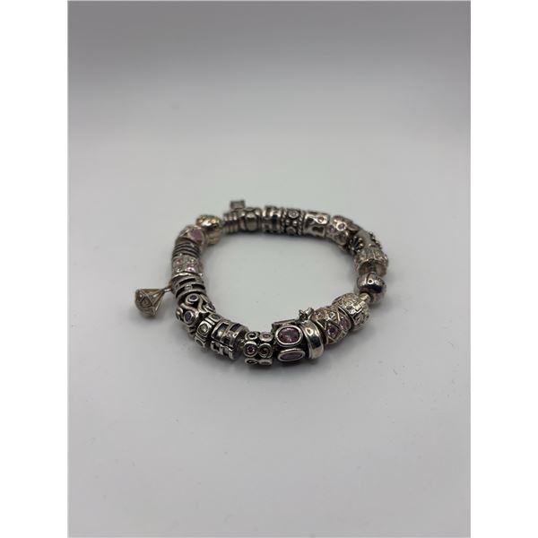 Pandora .925 Silver Charm Bracelet, 77.21g