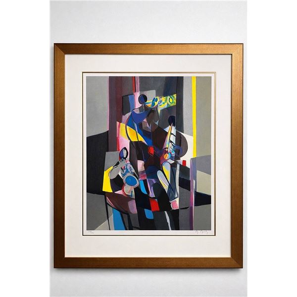 Marcel Mooley Les Jazzmen Signed Color Lithograph