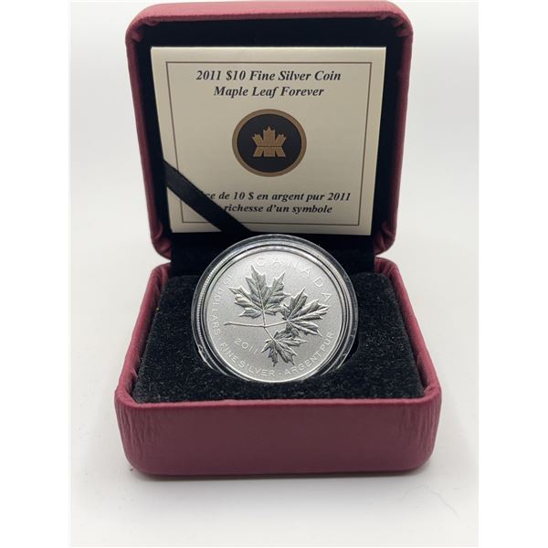 2011 Canadian $10 Fine Silver Maple Leaf Coin