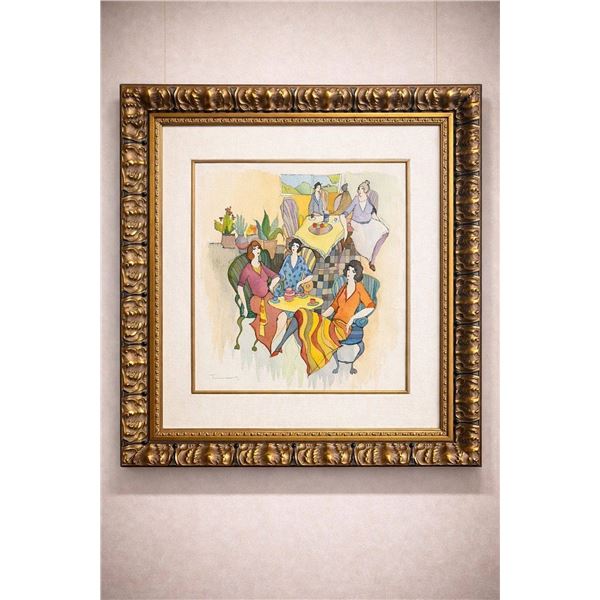Tzchak Tarkay Relaxation #8, 2005 Signed Watercolor