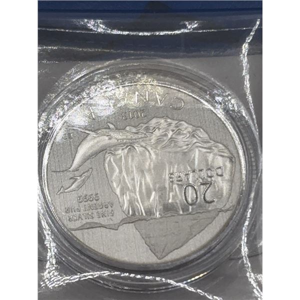 2013 Canada $20 Fine Silver Whale Coin