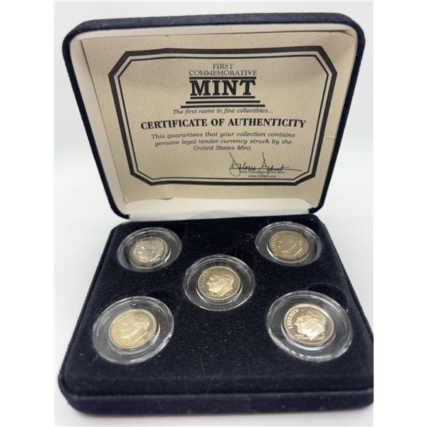 First Commemorative Mint Roosevelt Dime Set