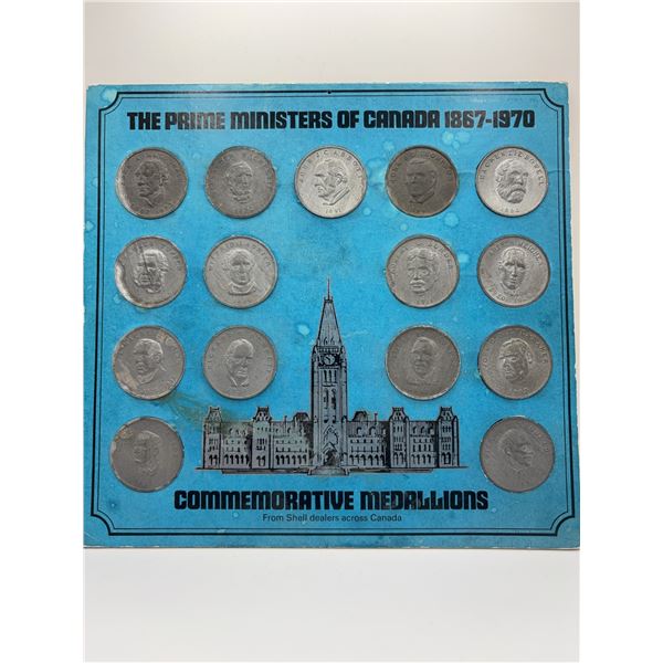 Prime Ministers of Canada 1867-1970 Commemorative Medallion Set