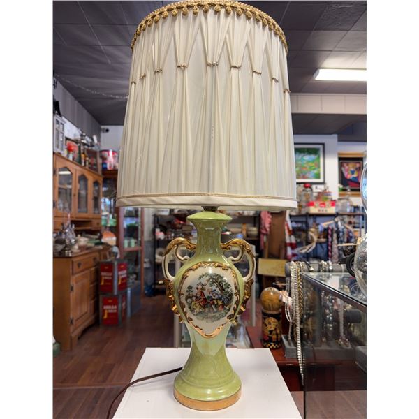 Porcelain Table Lamp with Classical Scene