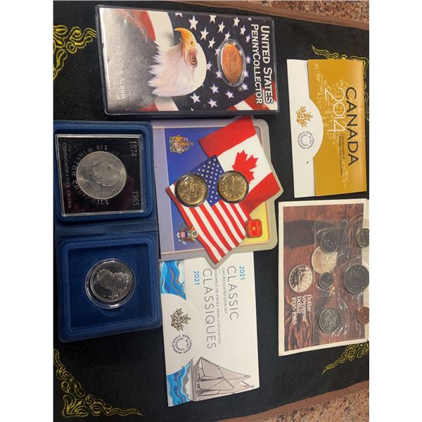 Coin Sets Canada US UK Churchill Crown