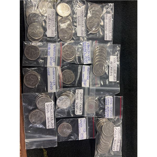 Vancouver 2010 Olympics 25 Cent Sports Coin Collection