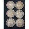 Image 1 : Six Canadian Silver 50 Cent Coins 1963-1966 69.96g