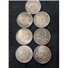 Image 1 : Seven Canadian Silver 25 Cent Pieces 1957–1967