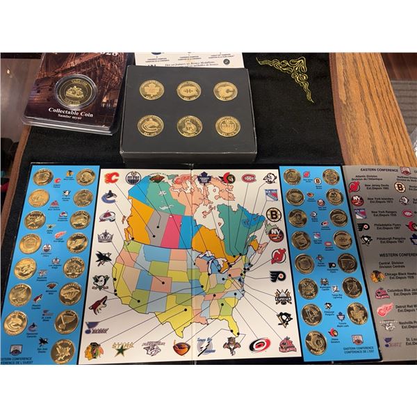 NHL Team Bronze Medallion Set and VASA 1628 Coin