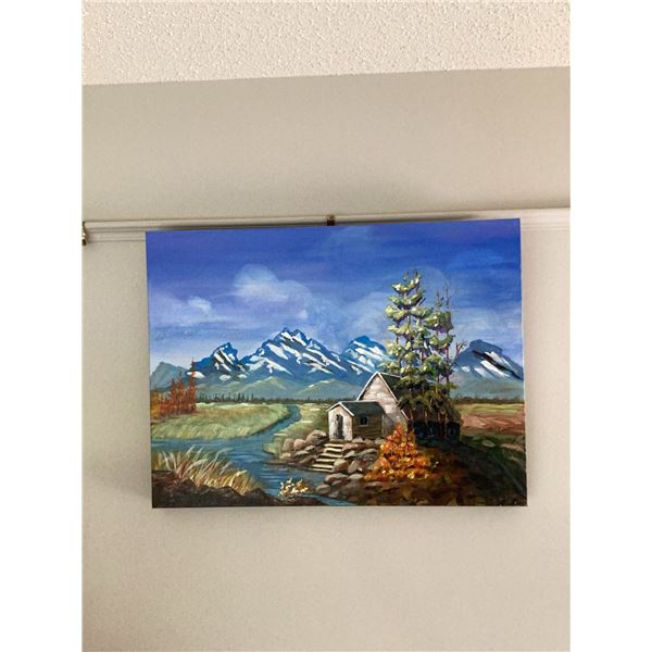Marie Sveinson Acrylic Country Home Landscape 18" x 24"