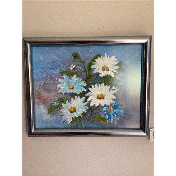 Marie Svenson Framed Original Painting of Daisies 10x12 Inches