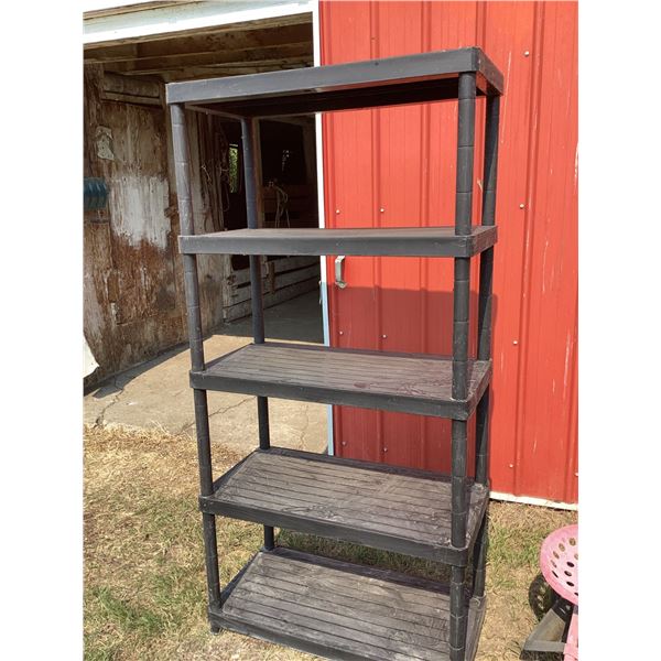 Black Plastic 5-Shelf Utility Storage Rack, 72" x 36" x 18"